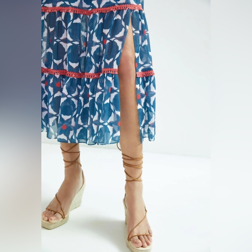 NWT Sachin & Babi X Anthropologie Mosaic Off-The-Shoulder Midi Dress Size 0 - Picture 3 of 9
